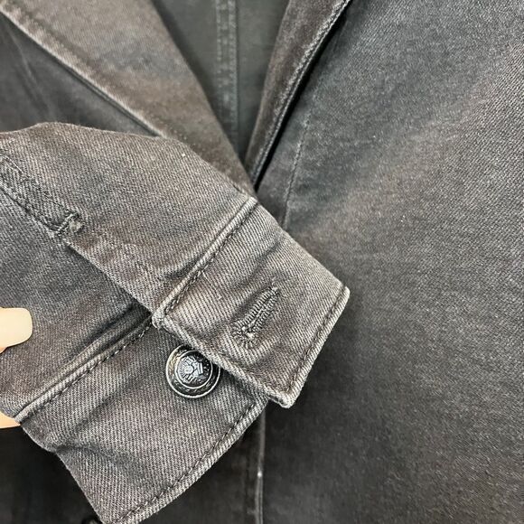 L’Agence Washed Black Admiral Crop Double Breasted Jacket Classic Lapel SMALL - Picture 9 of 14